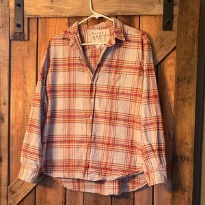 Frank & Eileen women’s Eileen Orange Plaid Shirt
